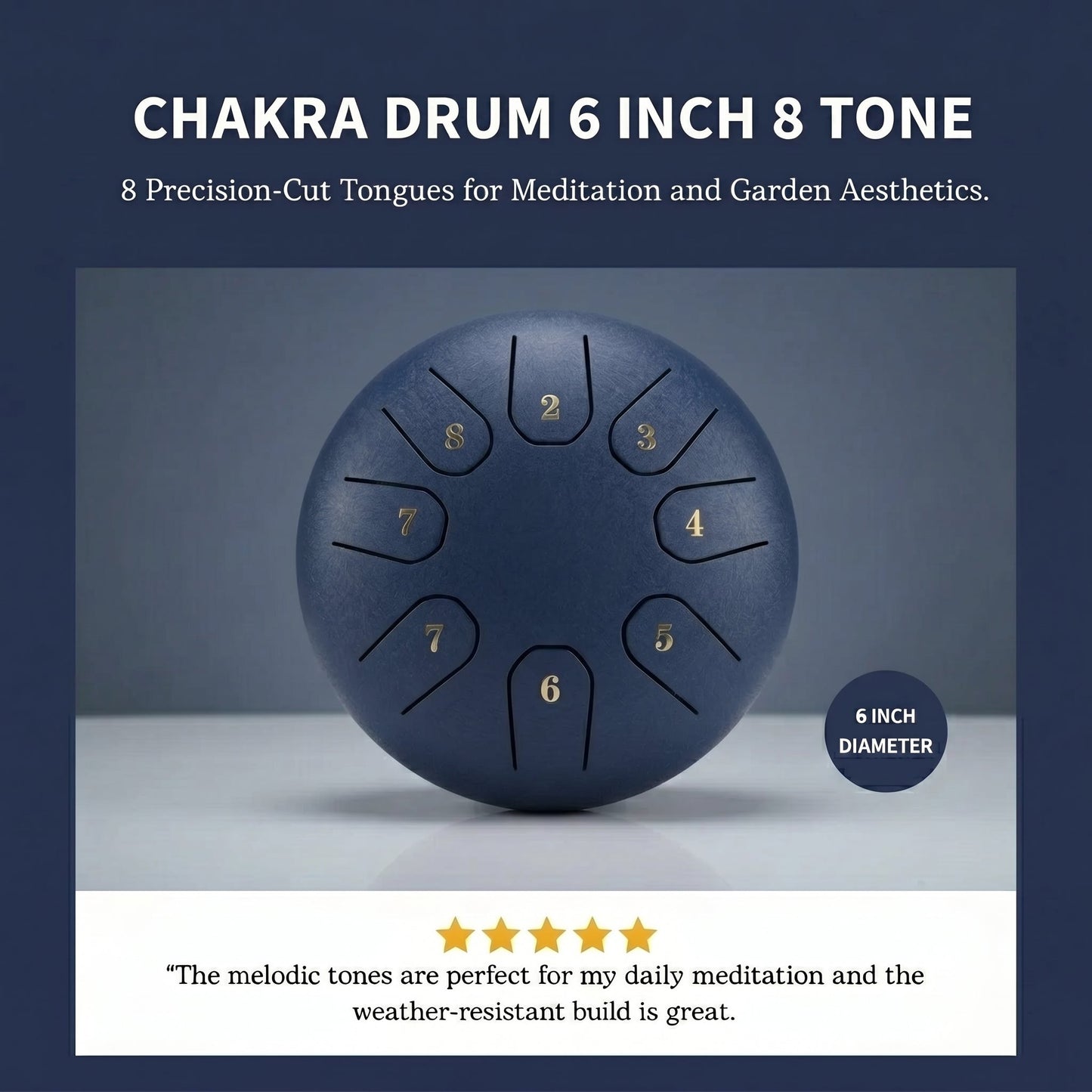 Chakra Drum 6 Inch 8 Tone (Free Shipping - TODAY ONLY) - Rainzio