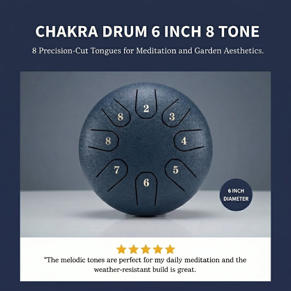 Rainzio Chakra Drum 6 inch 8-Tone (FREE SHIPPING - TODAY ONLY)