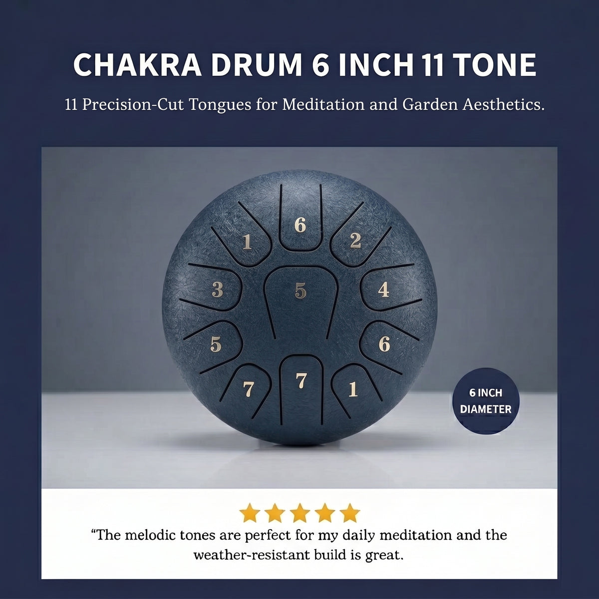 Rainzio Chakra Drum 6 inch 11-Tone (FREE SHIPPING - TODAY ONLY)
